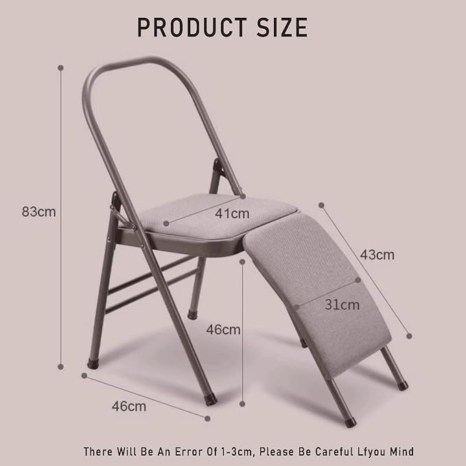 Yoga Chair,Foldable Pilates Chair,Thickened Steel Pipe Comfortable Breathable,for Indoor and Outdoor Yoga Studios(Black)