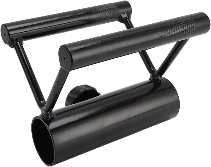 V Bar Landmine Handle Attachment for Barbell Bar, Iron Landmine Double D Row Handle, Strength Training Equipment for Home Gym Workout, Secure Locking Knob for Stable and Exercise
