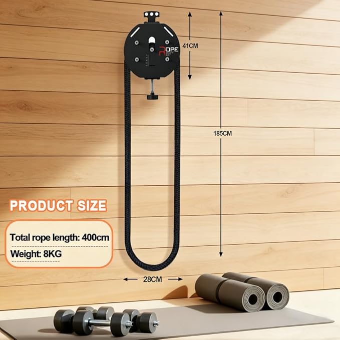 Endless Rope Trainer, Portable Cable Pulley System with Adjustable Resistance, Home Gym Equipment for Arm, Back, Grip and Full Body Coordination Training