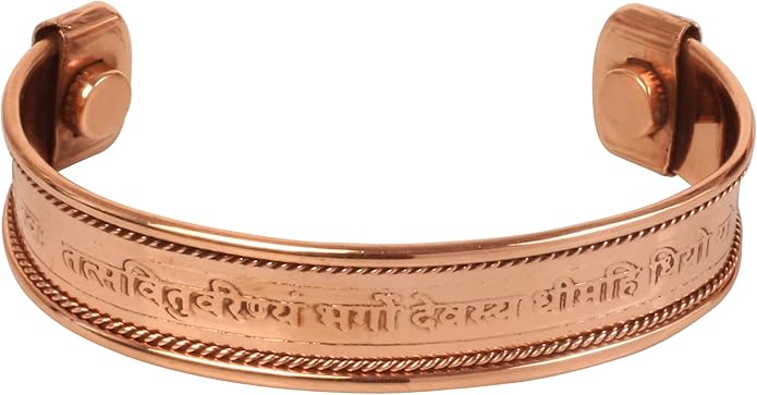 Copper Bracelet Tibetan Style. Hand Forged with Solid and High Gauge Copper for Women Men. Hindu Spiritual Message