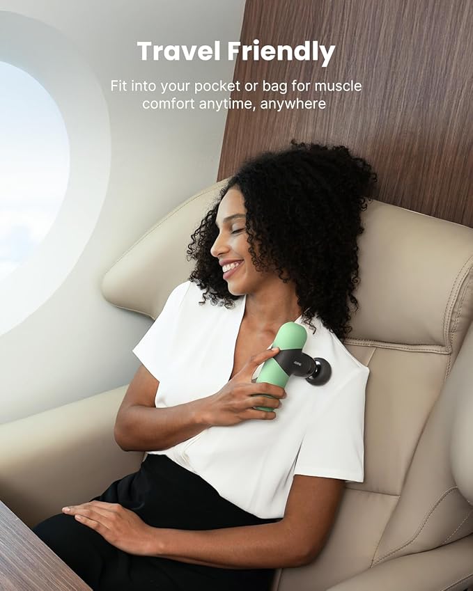 RENPHO Mini Thermal Massage Gun with Heat, Portable Deep Tissue Percussion Massager with 4 Heads for Neck & Back Comfort, Ultra-Quiet Operation for Home, Office & Travel, Includes Compact Carry Case