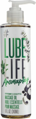 LubeLife Aromaplay Eucalyptus and Peppermint Massage Oil, Essential Oil for a Revitalizing Full Body Aromatherapy Massage, 8 Fl Oz