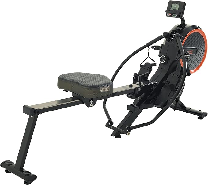 Women's Health Men's Health Women’s Health Men’s Health Bluetooth Dual Handle Rower Rowing Machine with MyCloudFitness App (1678), Black
