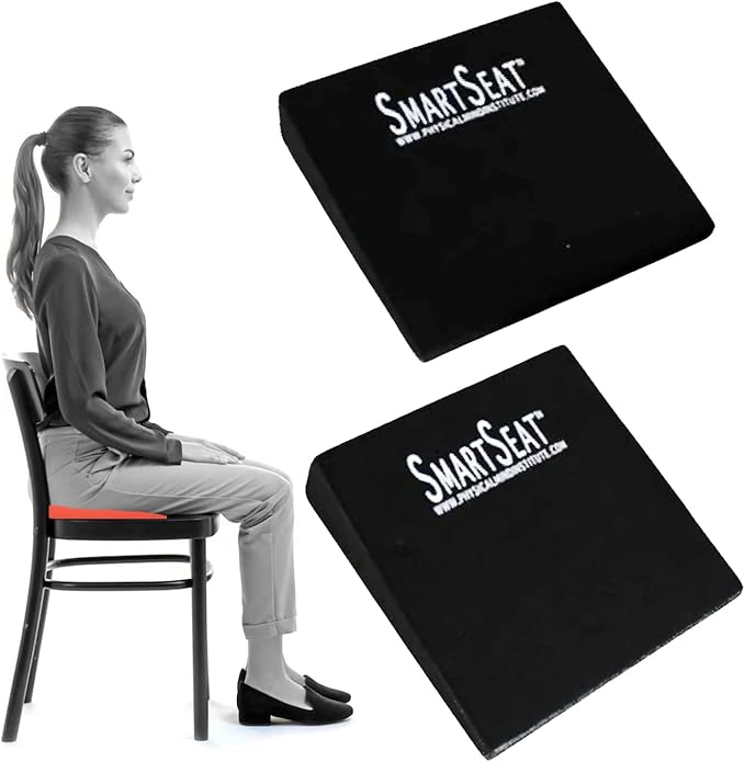 SmartSeat Wedges for Back, Knee & Sit Bone Support Posture Correction Pain Relief and Comfort Ideal for Office Chairs, Home Seating, Yoga, Meditation and Pilates Practice, Small Foam Wedges Pack of 2