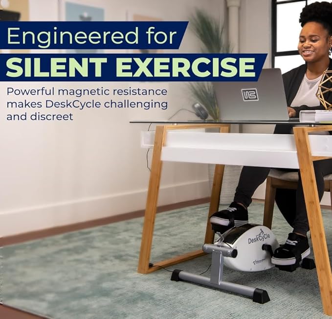 DeskCycle Under Desk Bike Pedal Exerciser - Stationary Bikes for Home & Office - Standard and Adjustable Height Versions