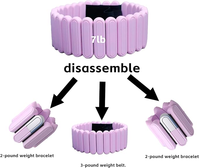 Silicone Adjustable Weighted Belt for Women & Men – DIY Weighted Walking & Exercise Belt with Removable Weights – Gym, Strength Training, Yoga, Hiking – Free Weight Adjustment for Wrist & Ankle