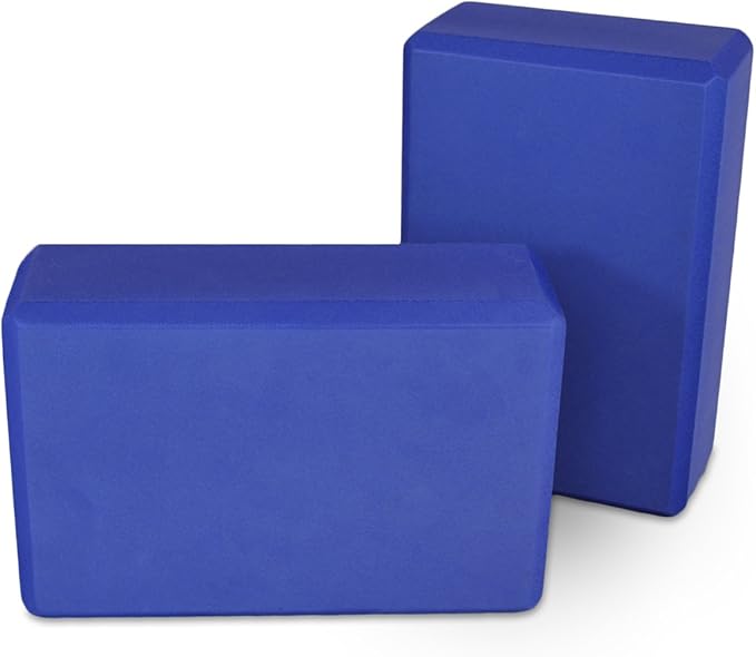 YogaAccessories High Density and Lightweight Foam Yoga Blocks - Strength and Flexibility Aid (Set of 2)