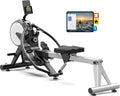 pooboo Rowing Machines for Home, Dual Wind & Magnetic Resistance, Foldable Row Machine 400 LB Weight Capacity, 14 Levels Resistance Quiet Rowers for at Home Exercise, App Supported