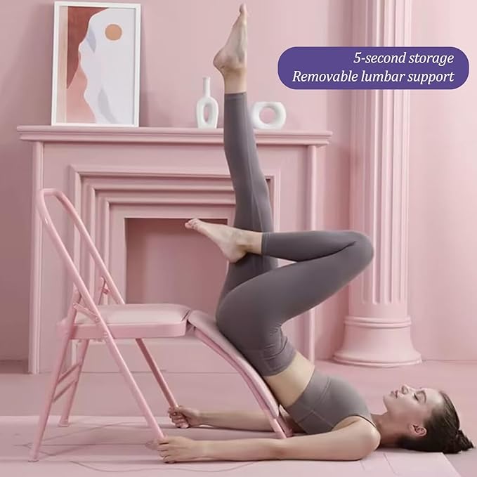 Yoga Chair with Lumbar Support for Adults - Strong Load-Bearing Capacity, Ideal for Balance, Meditation, and Easy Storage, Supports up to 300kg
