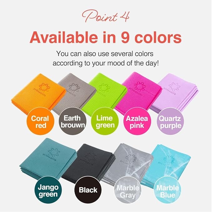 Primasole Folding Yoga Travel Pilates Mat Foldable Easy to Carry to Class Beach Park Tear resistant Travel Picnics 4mm Thick 9 Colors