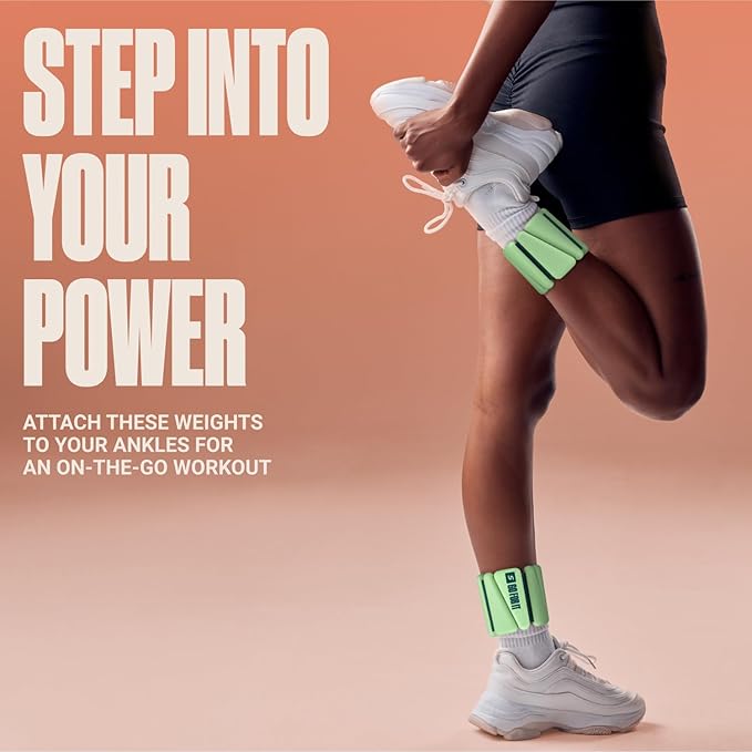 SPORTBIT Wrist and Ankle Weights for Women - Set of 2 (1lb Each) Wearable Ankle & Wrist Weights - Leg & Arm Bands, Silicone Weighted Bracelets for Workout, Walking, Running, Yoga, Pilates