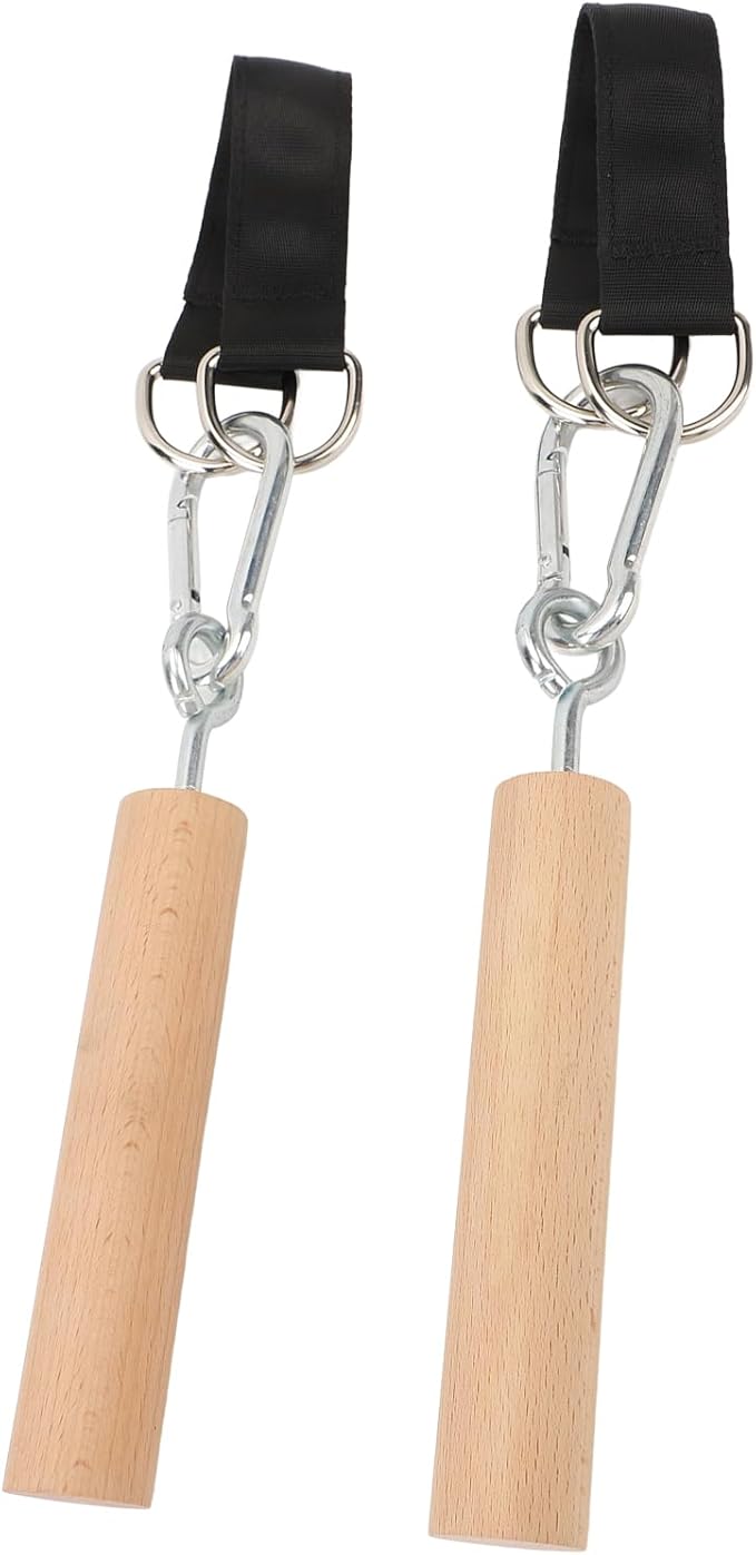 Pull Up Handles Attachment, Portable Pull Up Grip Exercise Handle, Multifunction Wood and Iron Pull Up for Indoor Outdoor Training, Strength Building Equipment for Forearm and Gr