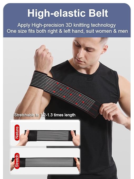 2 Pack Wrist Brace Wrist Straps for Weightlifting, Wrist Wraps Lifting Straps Wrist Brace for Working Out Gym Accessories for Men & Women