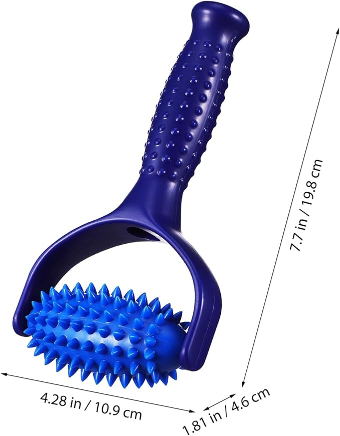 Lurrose Massage Balls Massage Roller with Handle and Nubs Massager Fascia Ball Self-Massage Roller for Body, Muscle, Relaxing