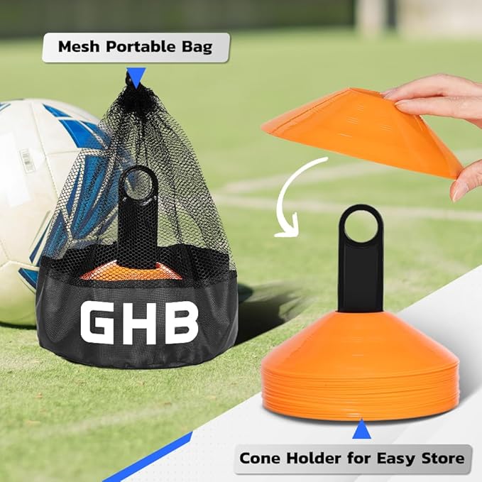 GHB Agility Ladder 1PCS Agility Cones 25PCS Detachable Agility Hurdles 5PCS
