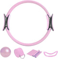Pilates Circle, 15 Inch Durable 5 Pack Pilates Ball and Ring Set with Mini Ball,Magic Circle,Yoga Strap,Resistance Bands,Pilates Ball and Ring Set Equipment for Toning Core,Arms,Legs,Inner Thighs