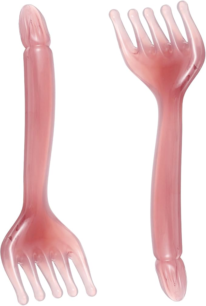 2Pcs Head Massager Scalp, Manual Head Scalp Massage Tool Gua Sha Five Claw Massage Comb, Portable Handheld Resin SPA Relax Tool for Father's Day & Mother's Day Gifts, Pink Purple