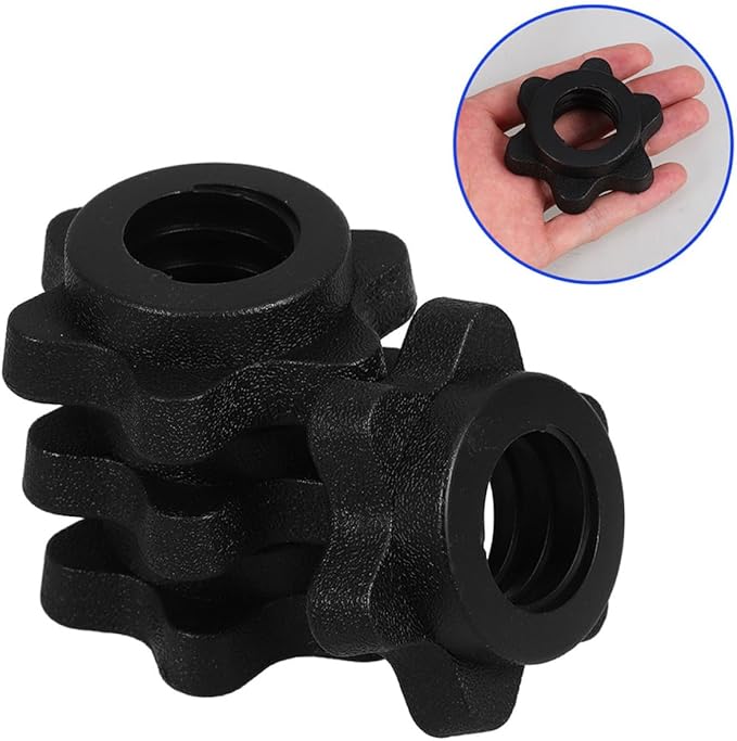 Totority 10pcs Dumbbell Fastener Plastic Six-Sided Nut Locking Weight Holders 25mm for Home Fitness Strength Training Equipment