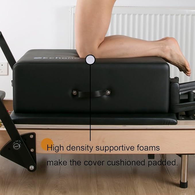 EchoMe Pilates Reformer Sitting Box, Pilates Reformer Accessory for Exercises (Soft Darker)