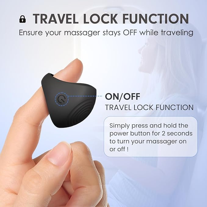 Mini Massager, Waterproof Rechargeable Portable Body Massage Ball, Multifunctional Finger Massager, Black