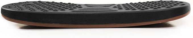 Seville Classics airLIFT Premium Anti Fatigue Wooden Balance Wobble Board Mat w/Massage Points, for Office Standing Desk, Home, Exercise, Therapy, Sports Training, Black, 20"W x 14"D