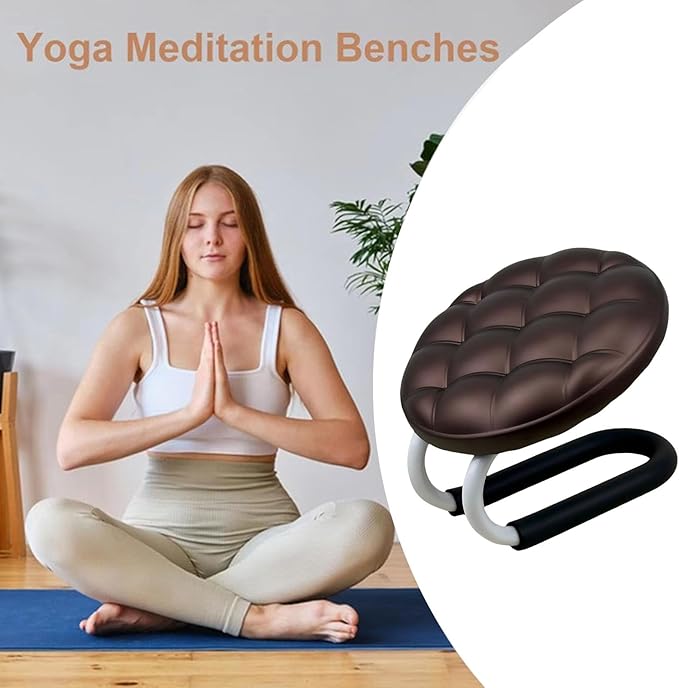 Ergonomic Meditation Bench - Folding Kneeling Stool, Padded Prayer Seat | Adjustable Height Metal Seiza Chair for Relaxation Adults Seniors Beginners Office Zen Room