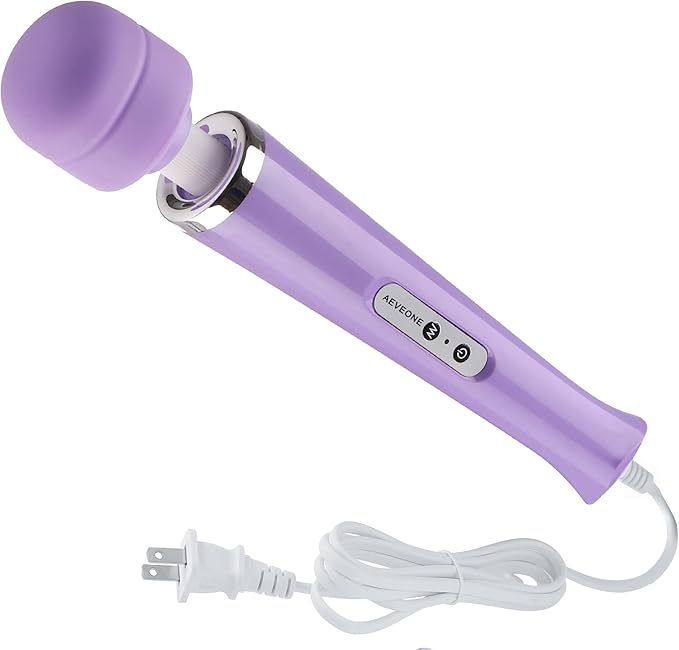 Wired Powerful Handheld Electric Massager, Strong Personal Back Massage for Sports Recovery, Muscle Aches, Body Pain (Light Purple)