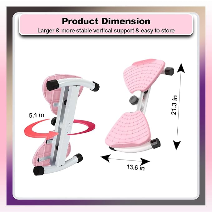 Waist Twister Machine – AB Twist Board Core & Waist Trainer with 360° Twist Disc – Abs Workout Balance Board & Full Body Toning Kit for Men & Women, Noiseless Ab Exercise