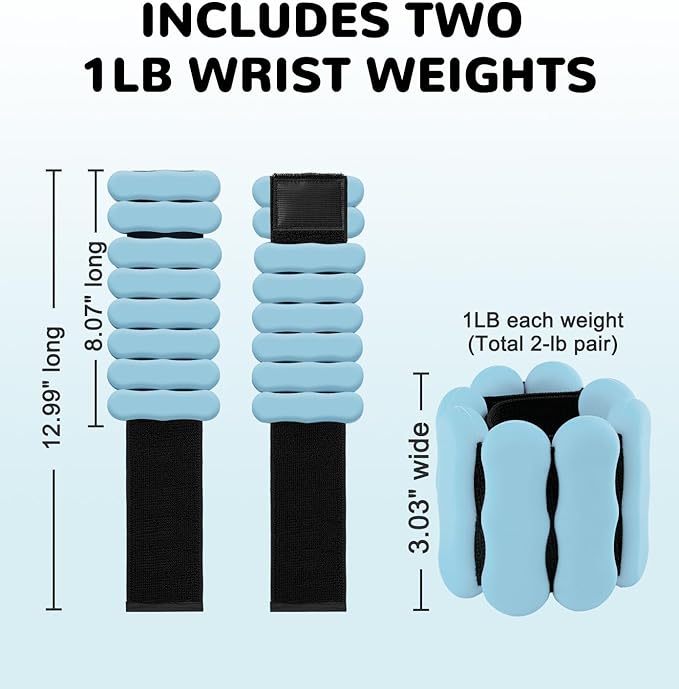 Wrist Ankle Weights for Women Men, Leg Arm Wrist Weights Bangles 1lb*2 2lb*2 Wearable Weights Pilates Weighted Bracelet for Strength Training Walking Swimming Yoga Physical Therapy