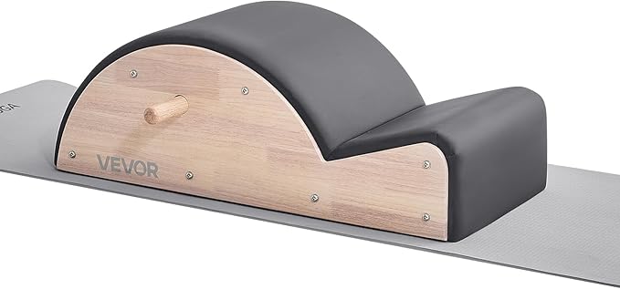 VEVOR Pilates Spine Corrector, Home Gym Yoga Pilates Accessory, Rubber Wood Fitness Training Tool, Arc Fitness Body Workout Equipment, for Spine Exercises, Balance, Core Strengthening, and Stretching
