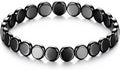 Easter Basket Stuffers-Hematite Bracelets for Men, Hematite Stone Bracelet to Reclaim Energy Confidence, Stretch Beads Inspirational Cuff Jewelry Pulseras Para Hombre