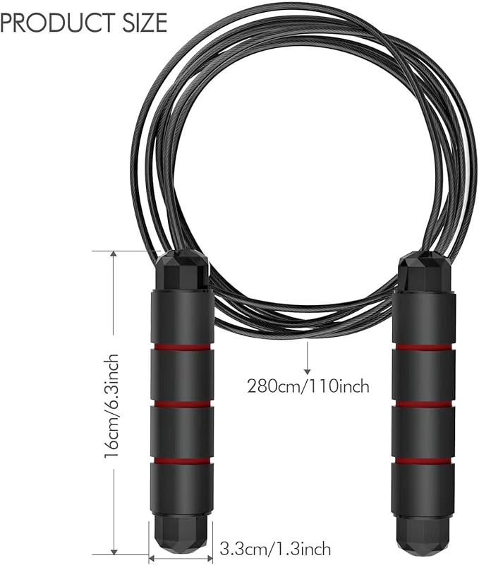 Jump Rope,Adjustable Jumping Rope,Tangle Free Fast Ball Bearings skipping rope,Suitable for Men, Women, and Kids,Fitness,Workout and Slimming at Home,School.