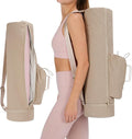 sportsnew Puffy Yoga Mat Bag Yoga Gym Bags for Women Men, Full-Zip Pilates Bag with Wet Pocket & Side Zip Drawstring Pocket Fits Tumblers with Handle, Yoga Mat Storage for Carrier Quick Access