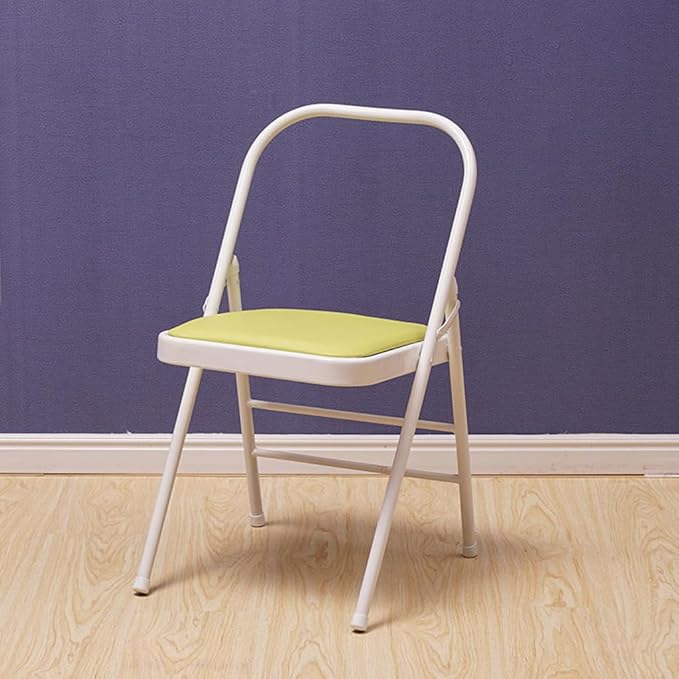 Pilates Yoga Chair,Foldable Yoga Auxiliary Chair,Folding Balance Handstand Training Tool,Metal Back Bender Lounge Inversion Trainer for Home and Studio,Green