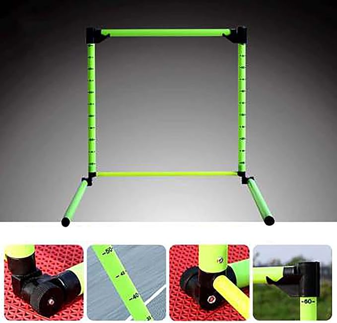 Adjustable Scale Agility Hurdles Football Track and Field Training Jumping Bar Set Outdoor Detachable Dogs Speed Ladders Obstacles,Green,60cm