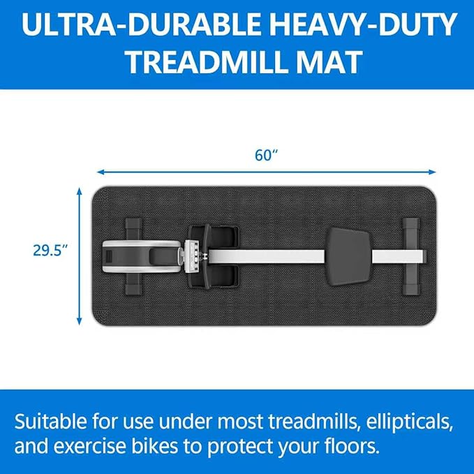 Bike Mat Compatible with Peloton Bike,Elliptical,Treadmill Mat, 6mm Thick, Under Exercise Bike Trainer Pad for Indoor Stationary Spin Bike Gym Equipment Hardwood Floor Carpet Protector