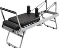 Foldable Pilates Reformer for Home Use, Adjustable Pilates Machine with 5 Resistance Springs, Compact Design for Small Spaces, Supports 350 LBS, Ideal for Beginners & Intermediate Users, Black