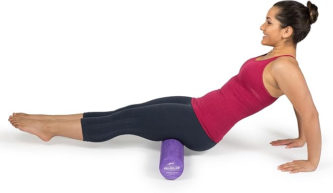 OPTP PRO-Roller Standard Density Foam Roller – Medium Density Foam Roller for Physical Therapy, Pilates, Yoga Foam Roll Exercises, and Muscle Recovery - Purple 36" x 4"