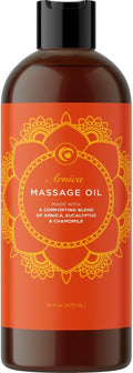 Arnica Massage Oil for Muscle Relaxing - Comforting Sore Muscle Massage Oil for Full Body Relief with Soothing Chamomile Lavender Peppermint & Rosemary Essential Oils - Vegan & Non GMO (16 Fl Oz)