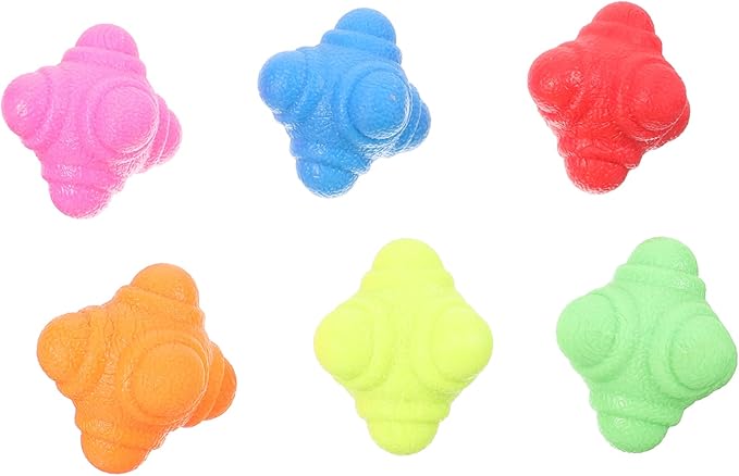 6Pcs Hexagonal Reaction Balls for Indoor Training Agility Reflex Practice Coordination Reaction Speed Multi Sport Fitness Tool Bright Colors