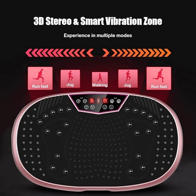 Vibration Plate Exercise Machine Whole Body Vibration Platform Machine with Loop Resistance Bands for Home Fitness Training & Weight Loss