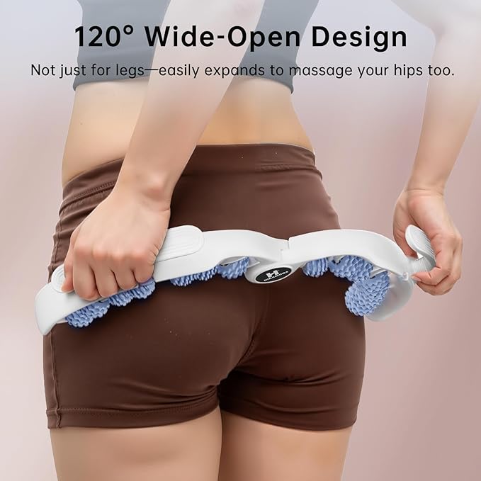Cellulite Massage Tool, Manual Cellulite Roller, Contoured & Smoother Skin, Relieve Leg Muscle Soreness, Dimpled Skin Removal, Legs/Thighs/Buttocks, Anti-Cellulite Roller (Blue)