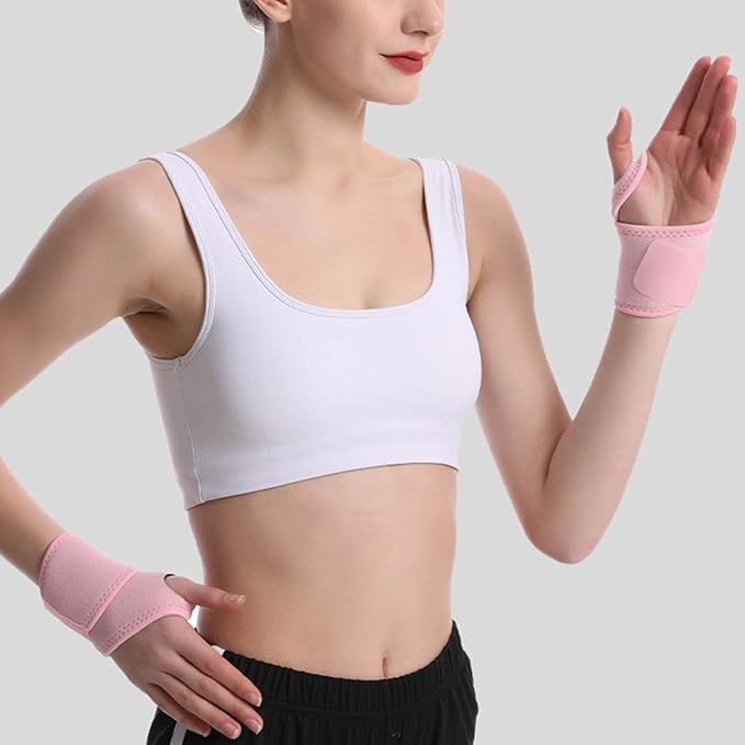 2pieces Wrist Brace Thumb Wrist Brace Adjustable Wrist Compression Wrap for Fitness Badminton Basketball