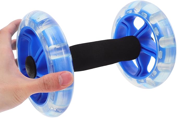 Twin-wheel Fitness Roller Ab Wheel Dual-wheel Core Strength Exercise Device for Home Workout Blue