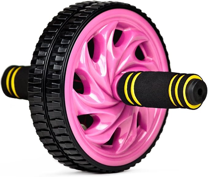 Crown Sporting Goods Ab Wheel with Dual Non-Skid Wheels and No-Slip Comfort Grips