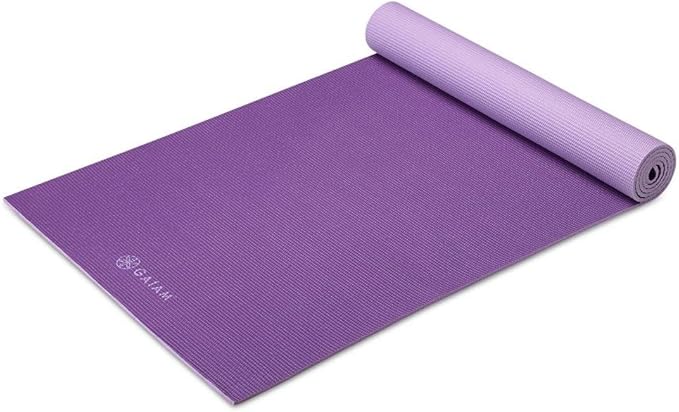 Gaiam Solid Color Yoga Mat, Non Slip Exercise & Fitness Mat for All Types of Yoga, Pilates & Floor Exercises