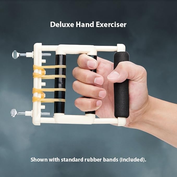 Deluxe Hand Exerciser - Physical Therapy Hand Exerciser - Hand Strengthener - Beige - Metal & Rubber