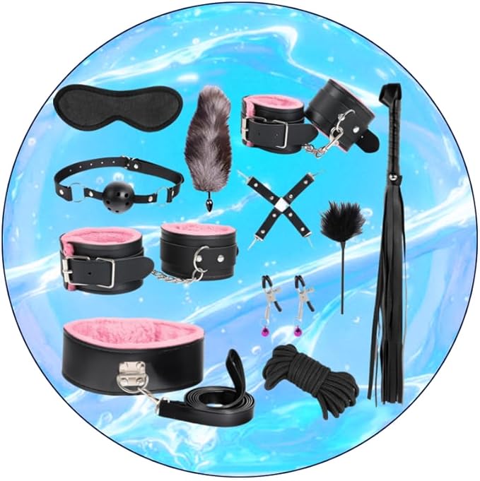 11-Piece Plush Pilates Training Kit, Stretch Strap, Hip Support Accessories, Bed Pilates, Multi-Functional Body Shaping (Pink)