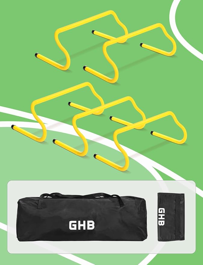 GHB Agility Hurdles 8" Speed Agility Training Hurdles, Detachable Sturdy Hurdles Training Equipment Set with Carry Bag for Kids,Athletes,Soccer,Basketball