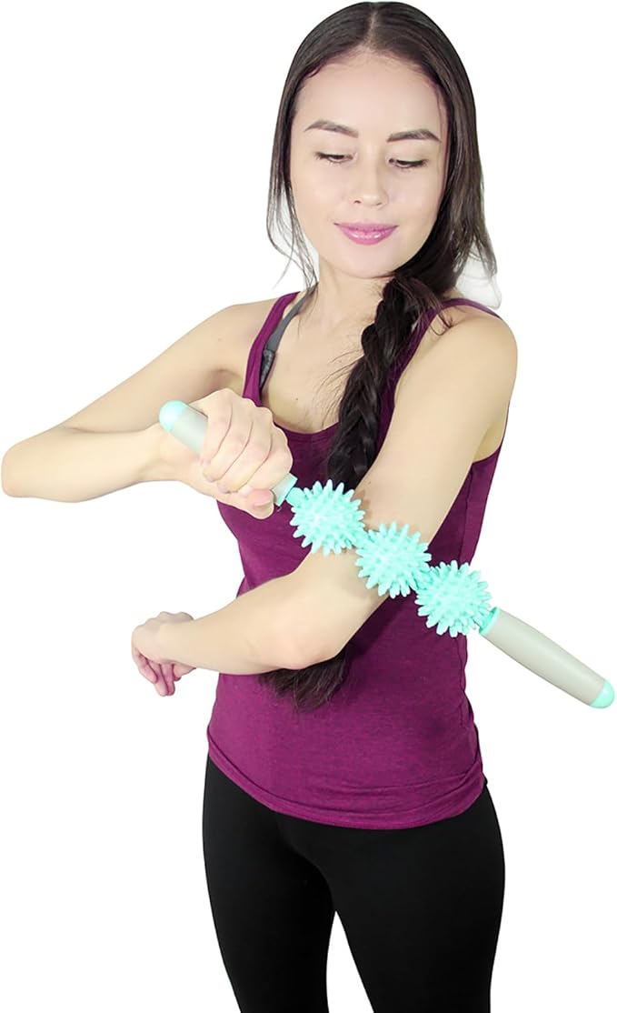 Coolife Fascia Muscle Roller - Cellulite Massager - Fascia Roller for Cellulite and Sore Muscles - Neck, Leg, Back, Body Deep Tissue Massage Stick Tools - 3 Balls Size Version